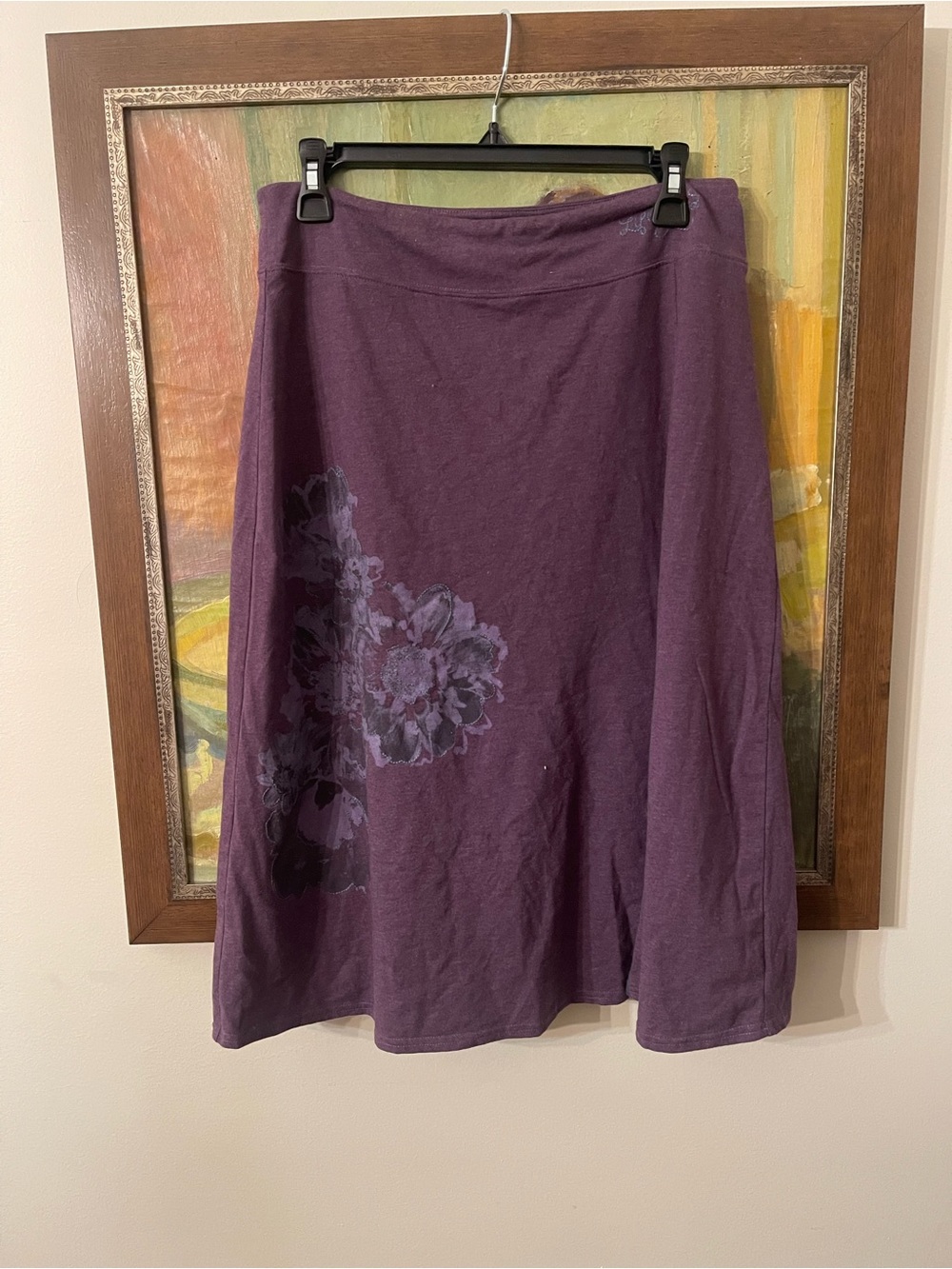 Life Is Good Plum Floral A-Line Skirt